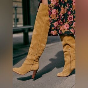 Sezane Anaelle Thigh High boot in “ochre”